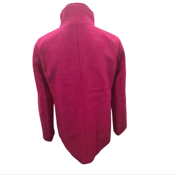 J Crew Wool Coat Wool Village Coat Classic Tailored Fuschia Pink Size 8 - Picture 6 of 11